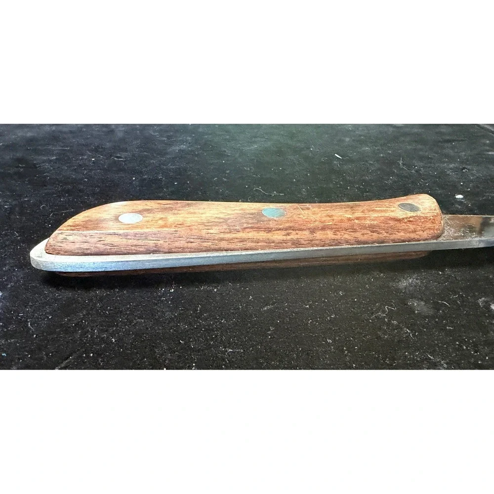 Vintage RS Stainless Meat Carving Fork Wood Handle Made in Japan‎ 2-Tine Cutlery